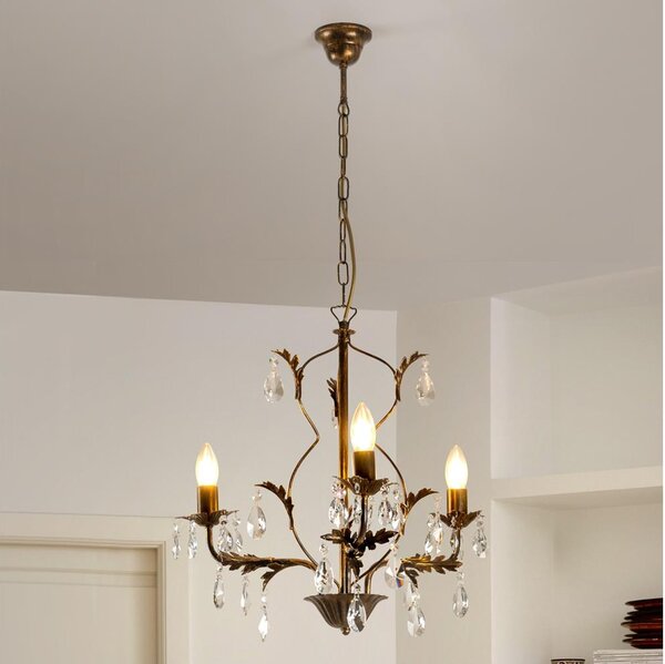 ONLI - Luster na reťazi TERESA 3xE14/6W/230V bronzová