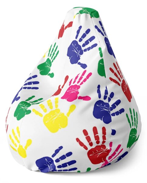 Sablio Sedací vak Pear Farebné otlačky - 70 x 95 x 15 cm
