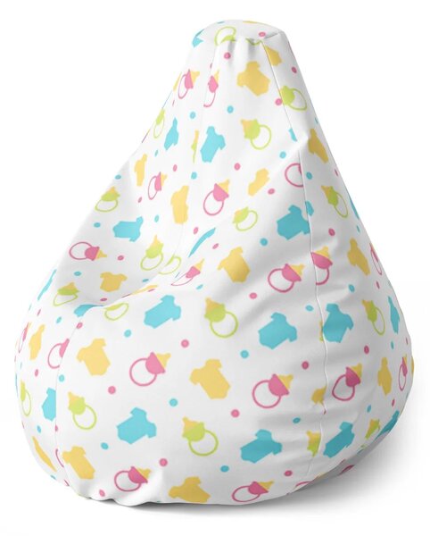 Sablio Sedací vak Pear Cumlíky a body - 70 x 95 x 15 cm