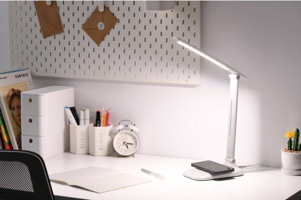 Immax 09107L - LED stmievateľná stolná lampa s bezdrôtovým nabíjaním QI LUMI LED/7W/230V biela