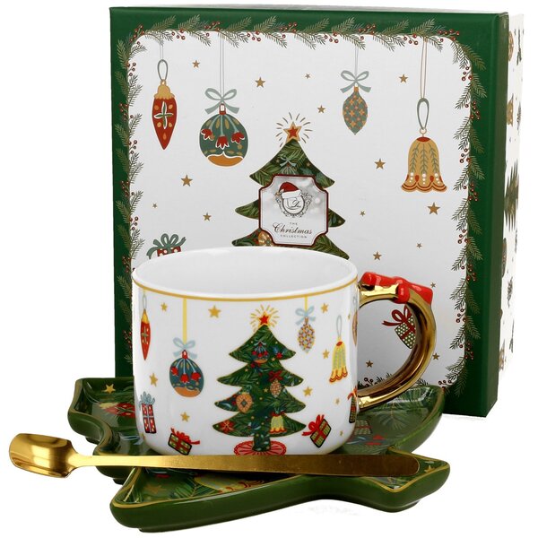 Porcelánová šálka s podšálkou Christmas Tree 250 ml