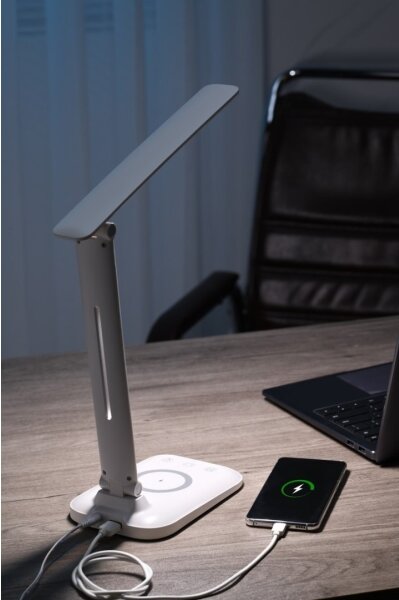 Immax 09107L - LED stmievateľná stolná lampa s bezdrôtovým nabíjaním QI LUMI LED/7W/230V biela