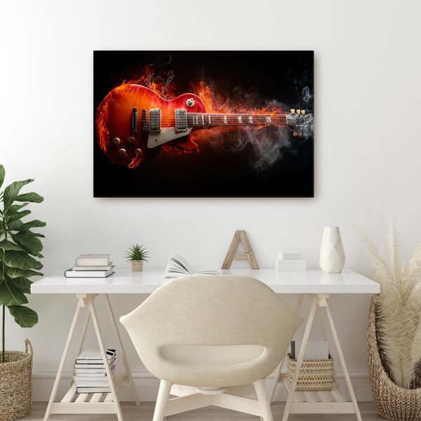 Obraz elektrická gitara v plameňoch