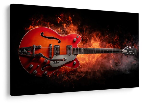 Obraz elektrická gitara v plameňoch