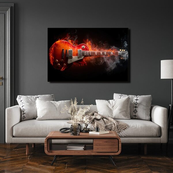 Obraz elektrická gitara v plameňoch