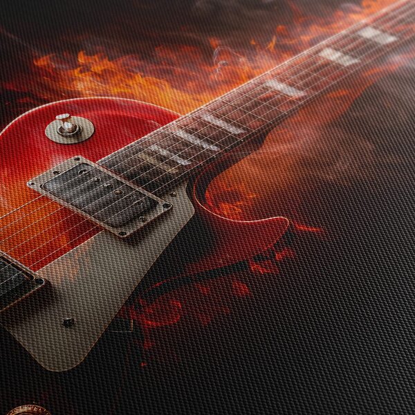 Obraz elektrická gitara v plameňoch