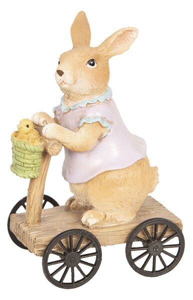 Clayre & Eef Dekorace králík na koloběžce - 8*5*13 cm