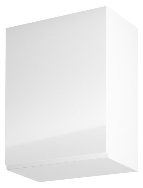 KONDELA Horná skrinka, biela/biely extra vysoký lesk, ľavá, AURORA G601F