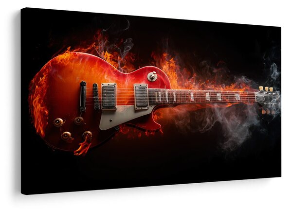 Obraz elektrická gitara v plameňoch