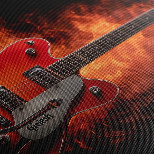 Obraz elektrická gitara v plameňoch