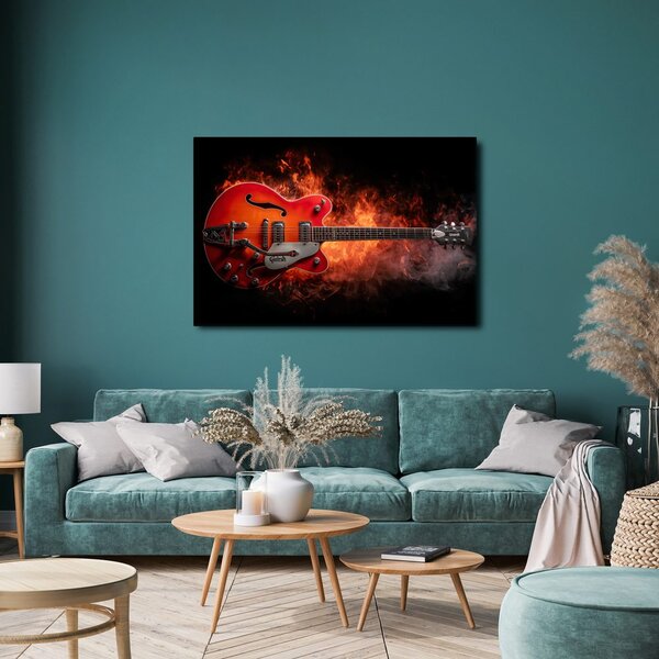 Obraz elektrická gitara v plameňoch