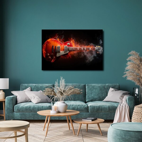 Obraz elektrická gitara v plameňoch
