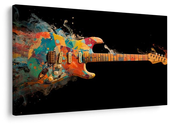 Obraz gitara v farebnom víre