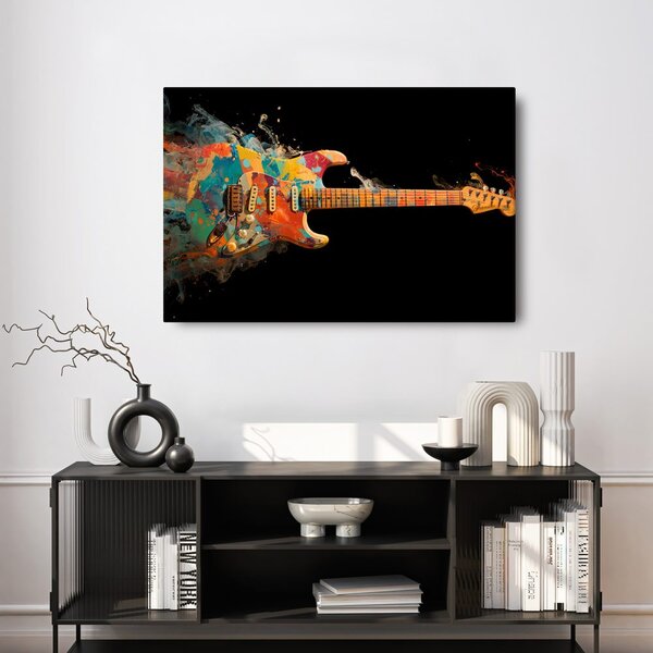 Obraz gitara v farebnom víre