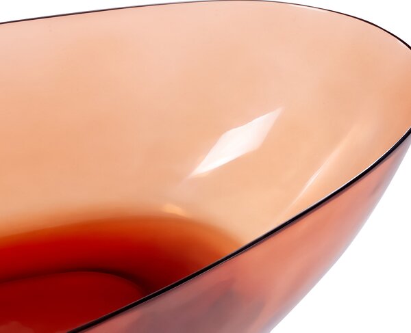 Voľne stojaca vaňa priehľadná červená z materiálu solid surface 169 x 78 cm oválne pre jednu osobu moderný dizajn