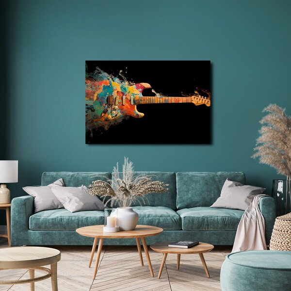 Obraz gitara v farebnom víre