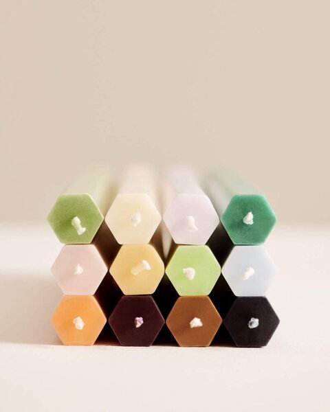 HAY Sviečky Hexagon Candle set 4ks, fresh