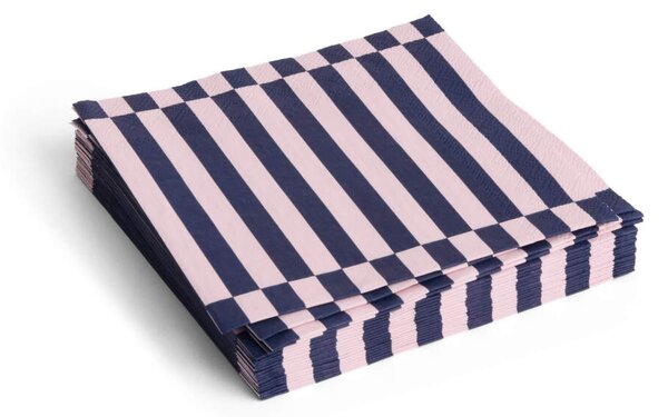 HAY Servítky Pattern Dinner 20ks, light pink and dark blue pillar stripe