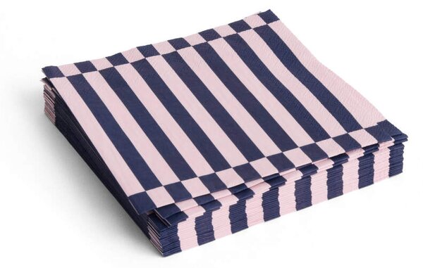HAY Servítky Pattern Lunch 20ks, light pink and dark blue pillar stripe
