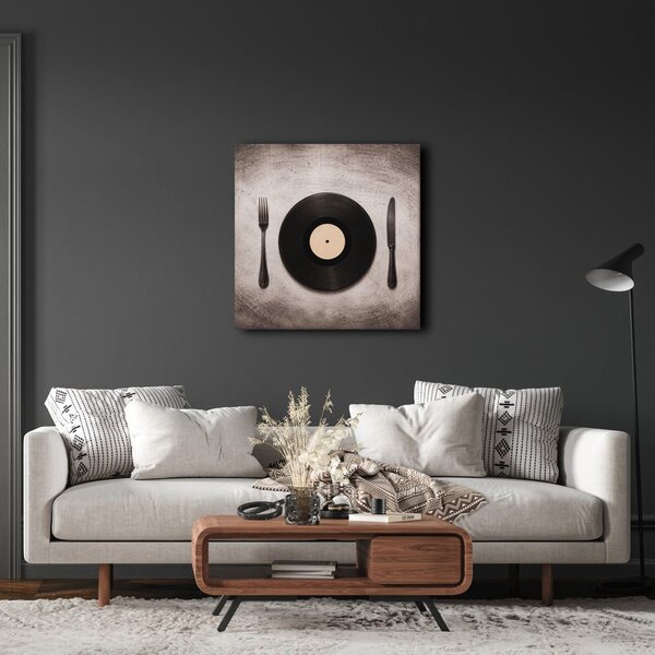 Obraz hudobný tanier s príborom
