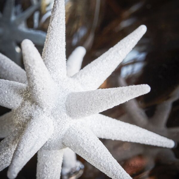 Sklenená vianočná ozdoba Glitter White 7,5 cm