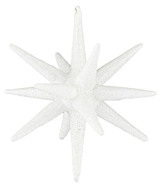Sklenená vianočná ozdoba Glitter White 7,5 cm