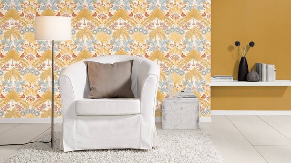 RASCH | Vliesová tapeta na stenu Country Charme 452075 | 0,53 x 10,05 m | okrová