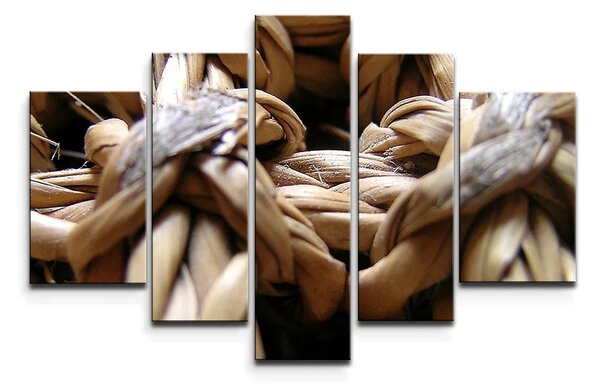 Sablio Obraz - 5-dílný Banánové listy - 125x90 cm