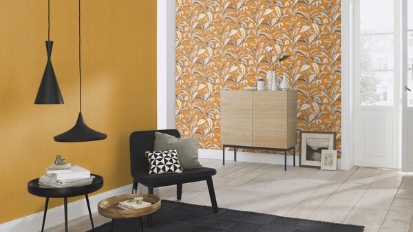 RASCH | Vliesová tapeta na stenu Country Charme 452075 | 0,53 x 10,05 m | okrová