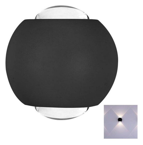 LED Vonkajšie nástenné svietidlo LED/2W/230V 3000K IP54 čierna