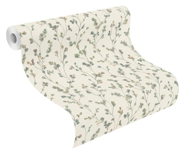 RASCH | Vliesová tapeta na stenu Country Charme 486148 | 0,53 x 10,05 m | béžová, zelená