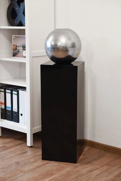 Podstavec PODEST, sklolaminát, výška 80 cm, čierny lesk