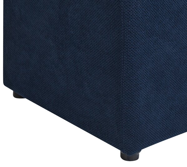 Taburet modrý 100 x 42 x 40 cm polyester čalúnená taburetka úložný priestor obývacia izba moderný štýl