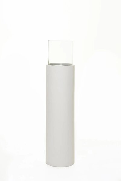 Okrúhly svietnik CANDIRO, sklolaminát, priemer 23 cm, biely