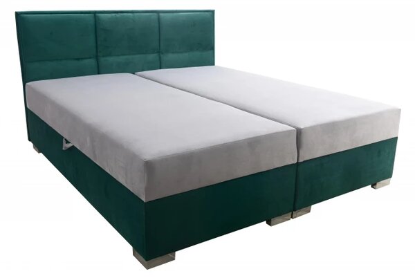 Zltahala.sk Čalúnená posteľ Kvadrat II, 200x160, zelená / šedá (an 4810/4817)