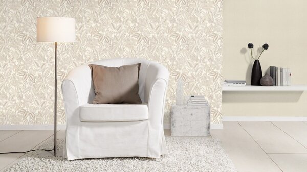 RASCH | Vliesová tapeta na stenu Country Charme 692419 | 0,53 x 10,05 m | biela, hnedá