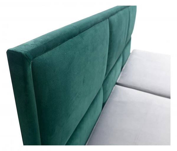 Zltahala.sk Čalúnená posteľ Kvadrat II, 200x160, zelená / šedá (an 4810/4817)