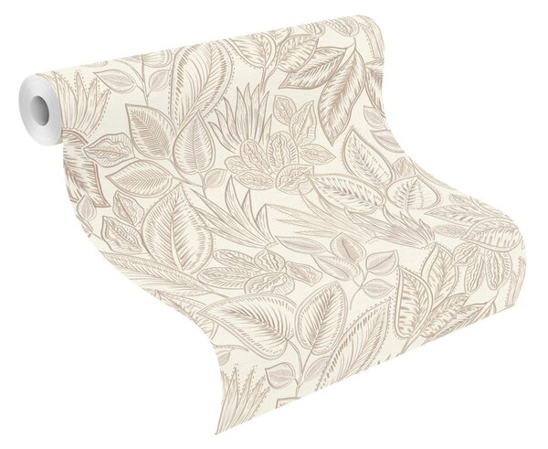 RASCH | Vliesová tapeta na stenu Country Charme 692419 | 0,53 x 10,05 m | biela, hnedá