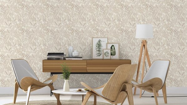 RASCH | Vliesová tapeta na stenu Country Charme 692419 | 0,53 x 10,05 m | biela, hnedá