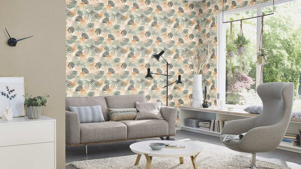 RASCH | Vliesová tapeta na stenu Country Charme 449815 | 0,53 x 10,05 m | šedá, béžová