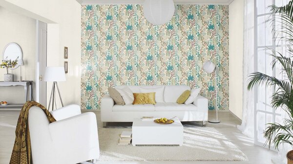 RASCH | Vliesová tapeta na stenu Country Charme 449808 | 0,53 x 10,05 m | krémová