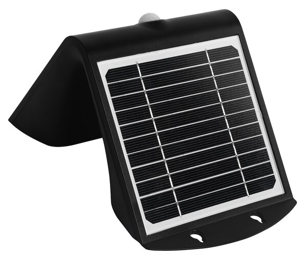 Exteriérové solárne nástenné LED svietidlo Butterfly, 1x LED 3,2w, čierna, pohybový senzor