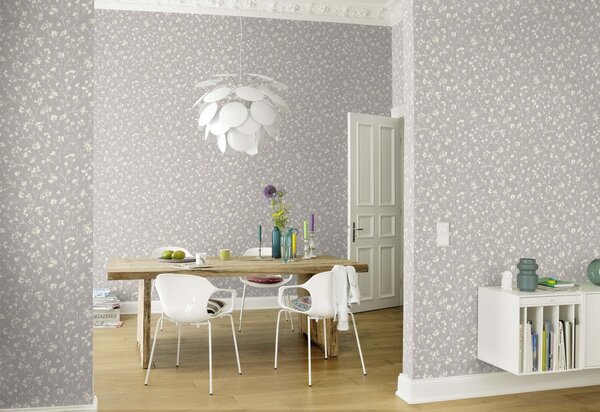 RASCH | Vliesová tapeta na stenu Country Charme 463828 | 0,53 x 10,05 m | šedá, biela