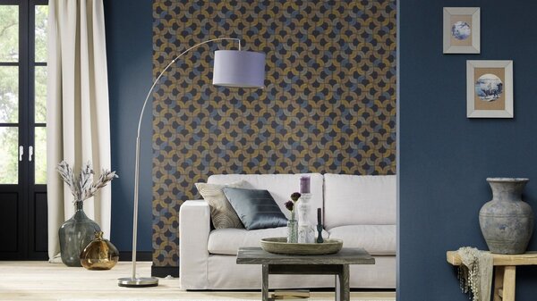 RASCH | Vliesová tapeta na stenu Country Charme 449860 | 0,53 x 10,05 m | modrá