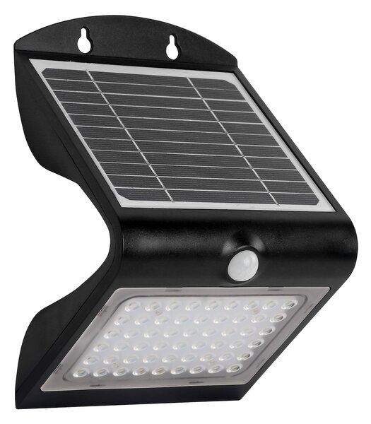 Exteriérové solárne nástenné LED svietidlo Butterfly, 1x LED 3,2w, čierna, pohybový senzor