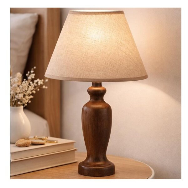 Stolná lampa AMFORA 1xE27/60W/230V tmavohnedá/buk