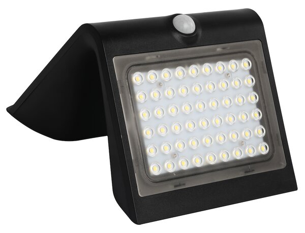 Exteriérové solárne nástenné LED svietidlo Butterfly, 1x LED 3,2w, čierna, pohybový senzor