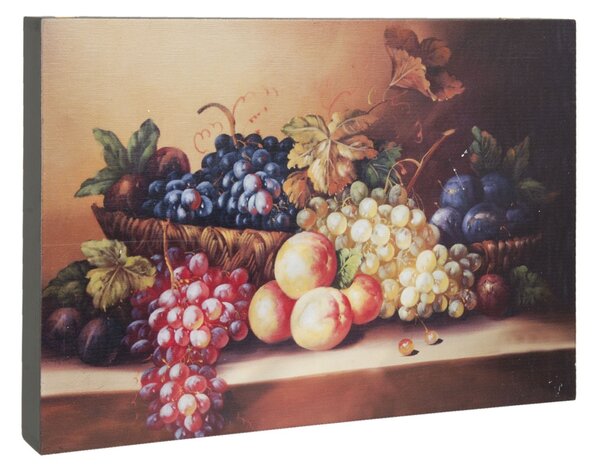 Drevená doska obraz zátišie s ovocím - 30 * 4 * 22 cm