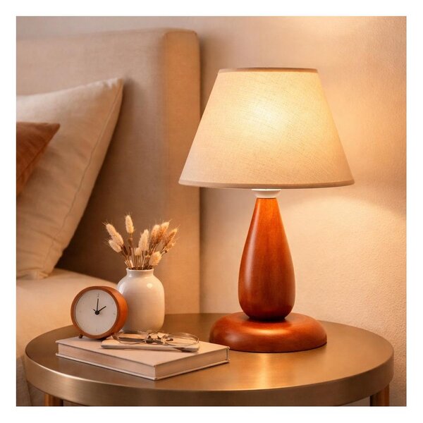 Stolná lampa PERA 1xE27/60W/230V hnedá/buk
