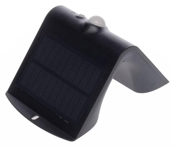 Exteriérové solárne nástenné LED svietidlo Butterfly, 1x LED 1,5w, čierna, pohybový senzor